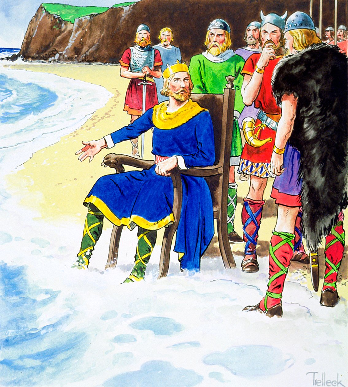 El rey Canuto fallando en detener las olas, principios del siglo XI c1900 de Trelleek