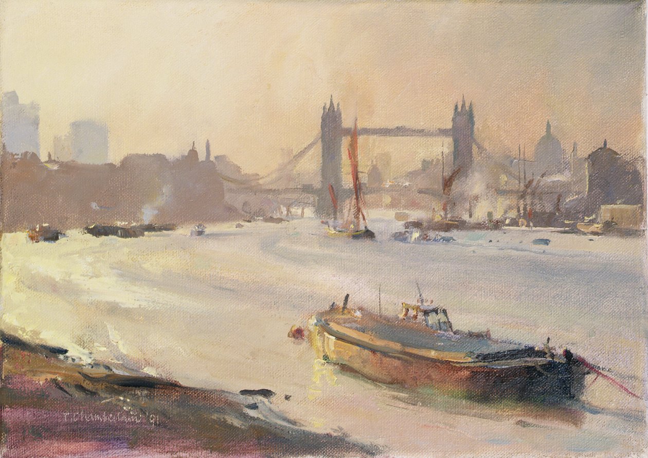 Tarde de otoño, Pool de Londres, 1991 de Trevor Chamberlain
