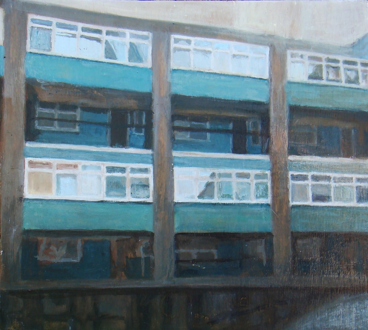 Un lugar para vivir 11, 2011 (óleo sobre contrachapado) de Trevor Burgess