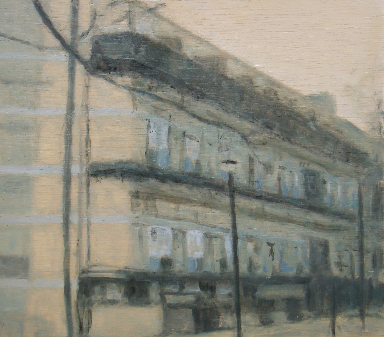 Un lugar para vivir 27, 2012 (óleo sobre contrachapado) de Trevor Burgess