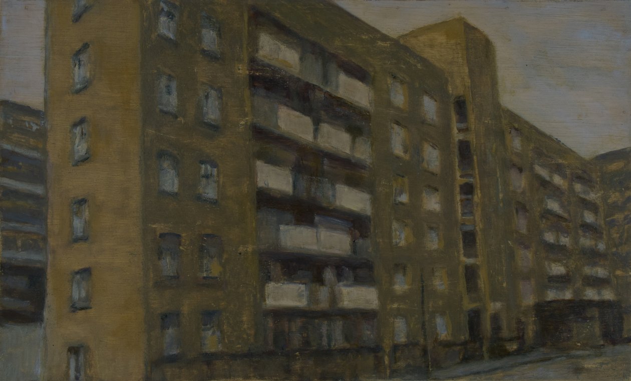 Un lugar para vivir 34, 2012 (óleo sobre contrachapado) de Trevor Burgess