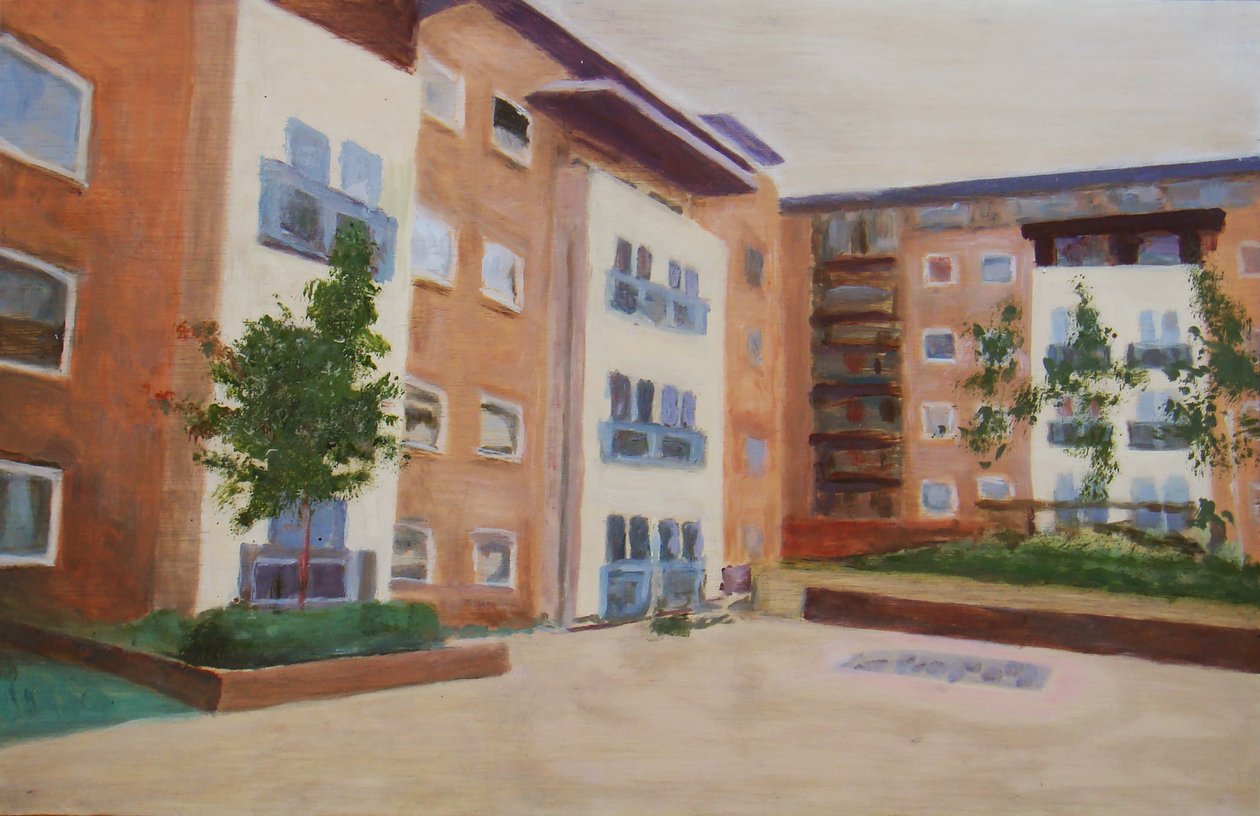 Un lugar para vivir 45, 2012 (óleo sobre contrachapado) de Trevor Burgess
