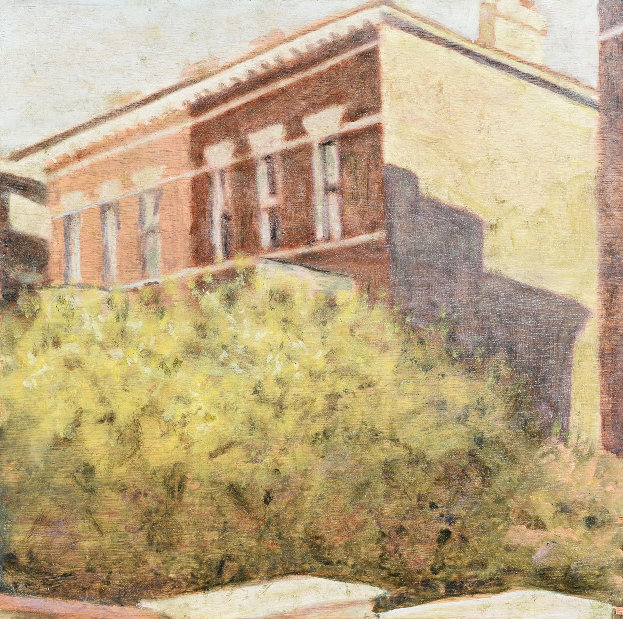 Un lugar para vivir 50, 2013 (óleo sobre contrachapado) de Trevor Burgess