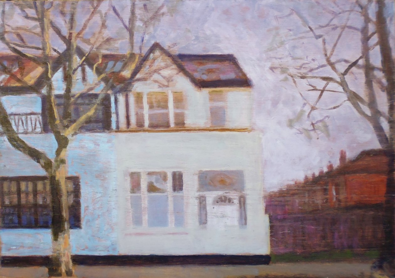 Un lugar para vivir 51, 2013 (óleo sobre contrachapado) de Trevor Burgess