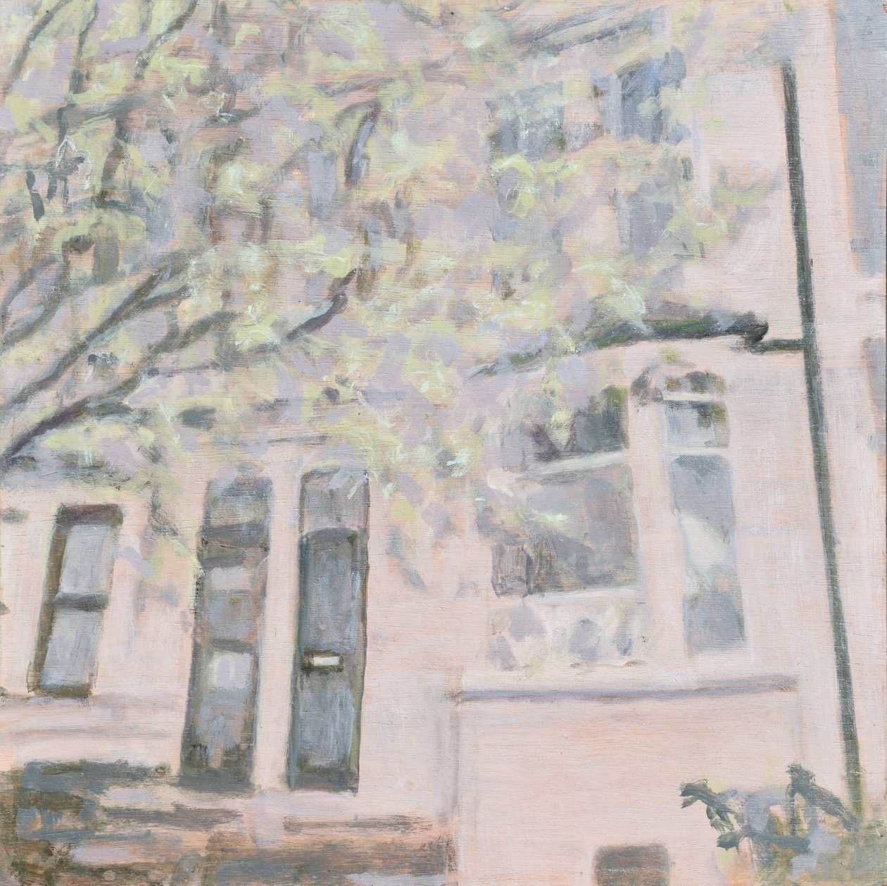 Un lugar para vivir 57, 2013 (óleo sobre contrachapado) de Trevor Burgess