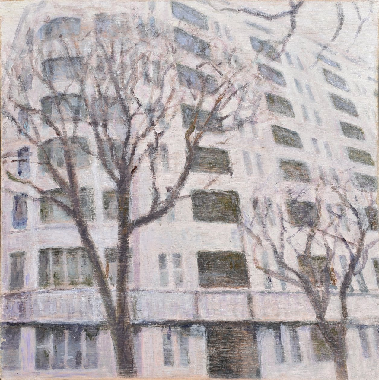 Un lugar para vivir 58, 2013 (óleo sobre contrachapado) de Trevor Burgess