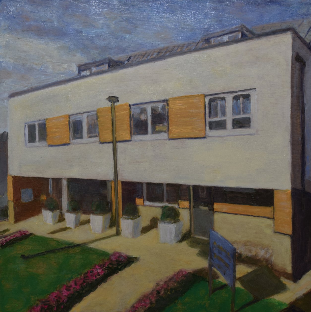 Un lugar para vivir 64, 2018 (óleo sobre contrachapado) de Trevor Burgess