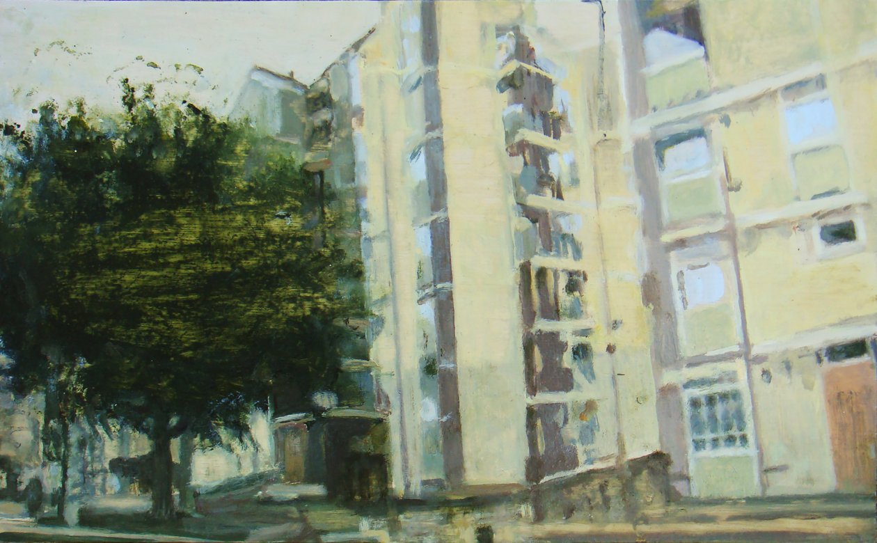 Un lugar para vivir 7, 2011 (óleo sobre contrachapado) de Trevor Burgess