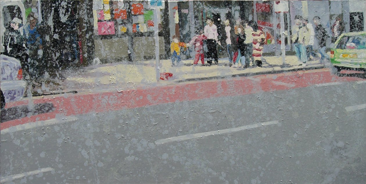 Al otro lado de la carretera, 2003 (óleo sobre lienzo) de Trevor Burgess
