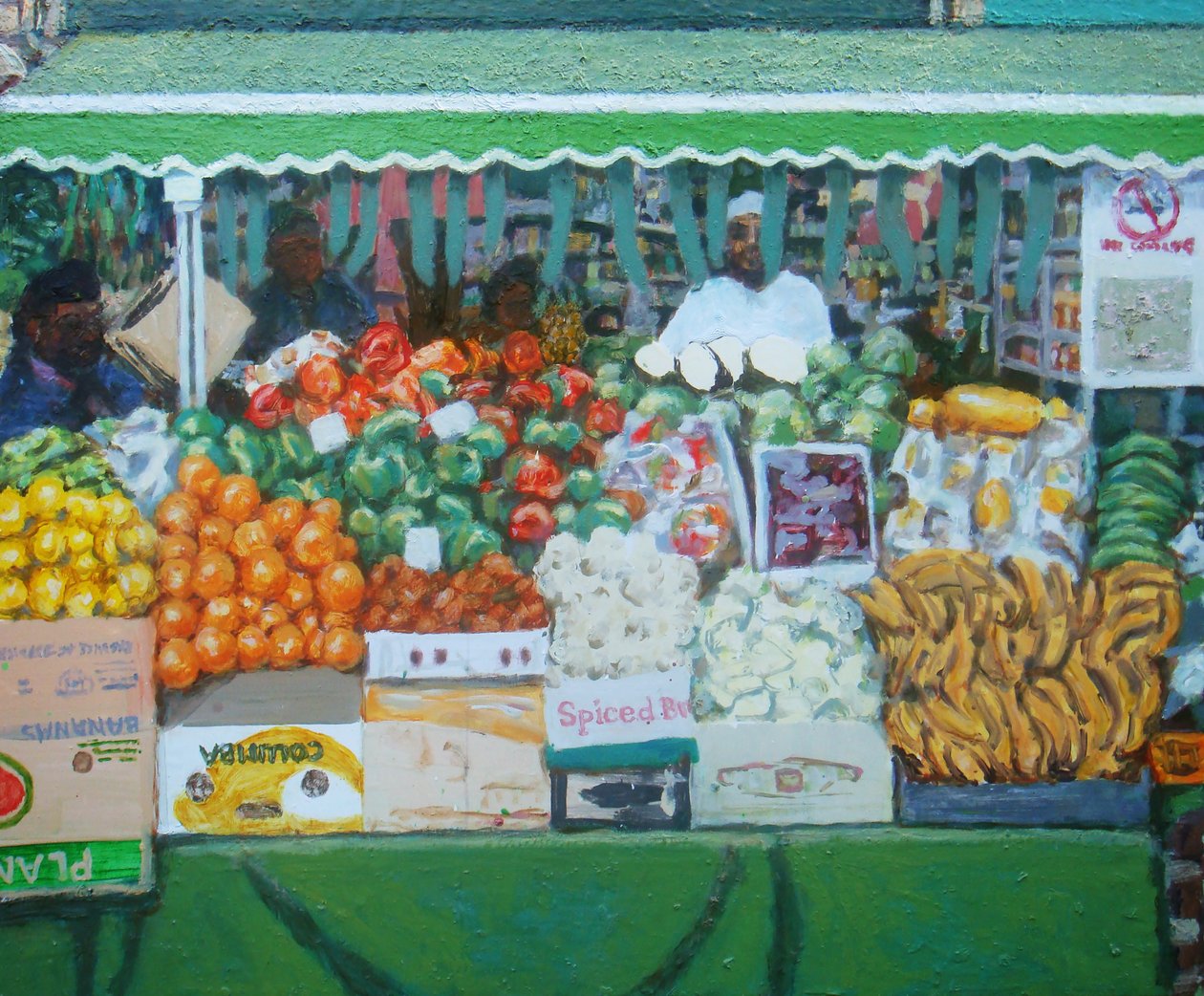 Groceries (Deptford, Londres), 2011 (óleo sobre tabla) de Trevor Burgess