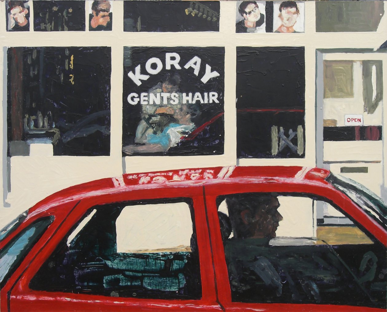 Koray Gents Hair, 2003 (óleo sobre tabla) de Trevor Burgess