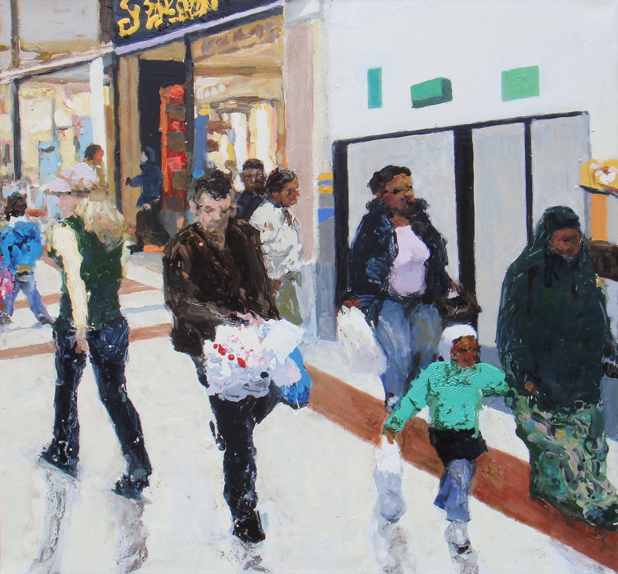 Shoppers 2, 2009 (óleo sobre lienzo) de Trevor Burgess