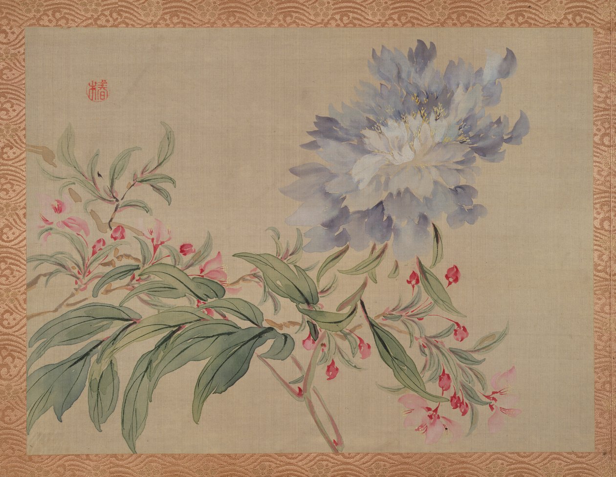 Flor y una flor, 1851 de Tsubaki Chinzan