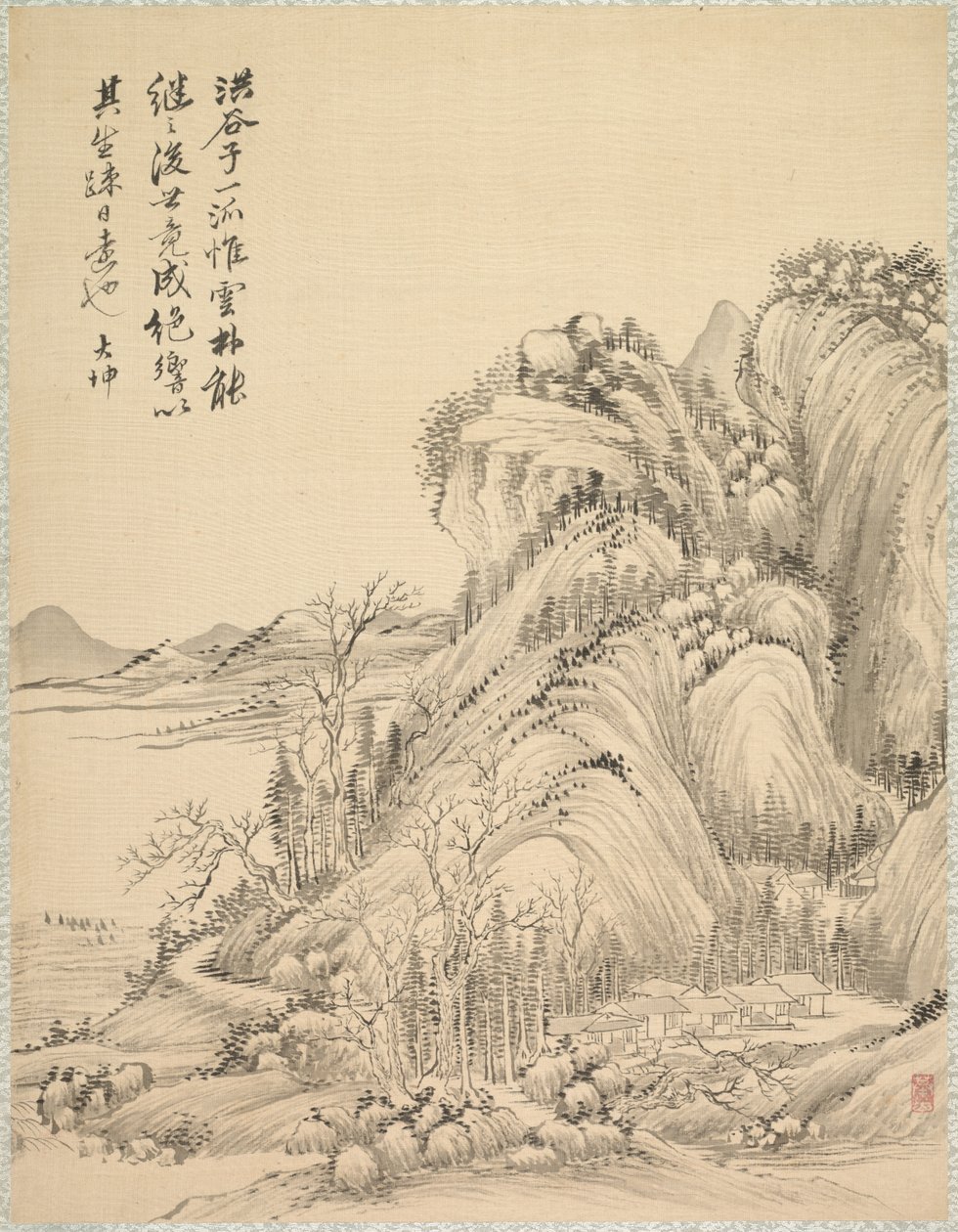Viviendas bajo colinas plegadas, 1847 de Tsubaki Chinzan