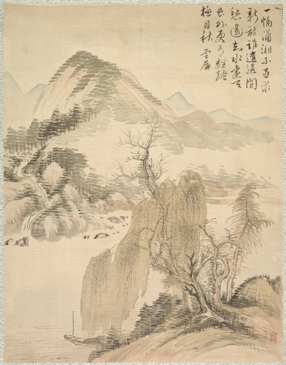 Sauce y cascada, 1847 de Tsubaki Chinzan