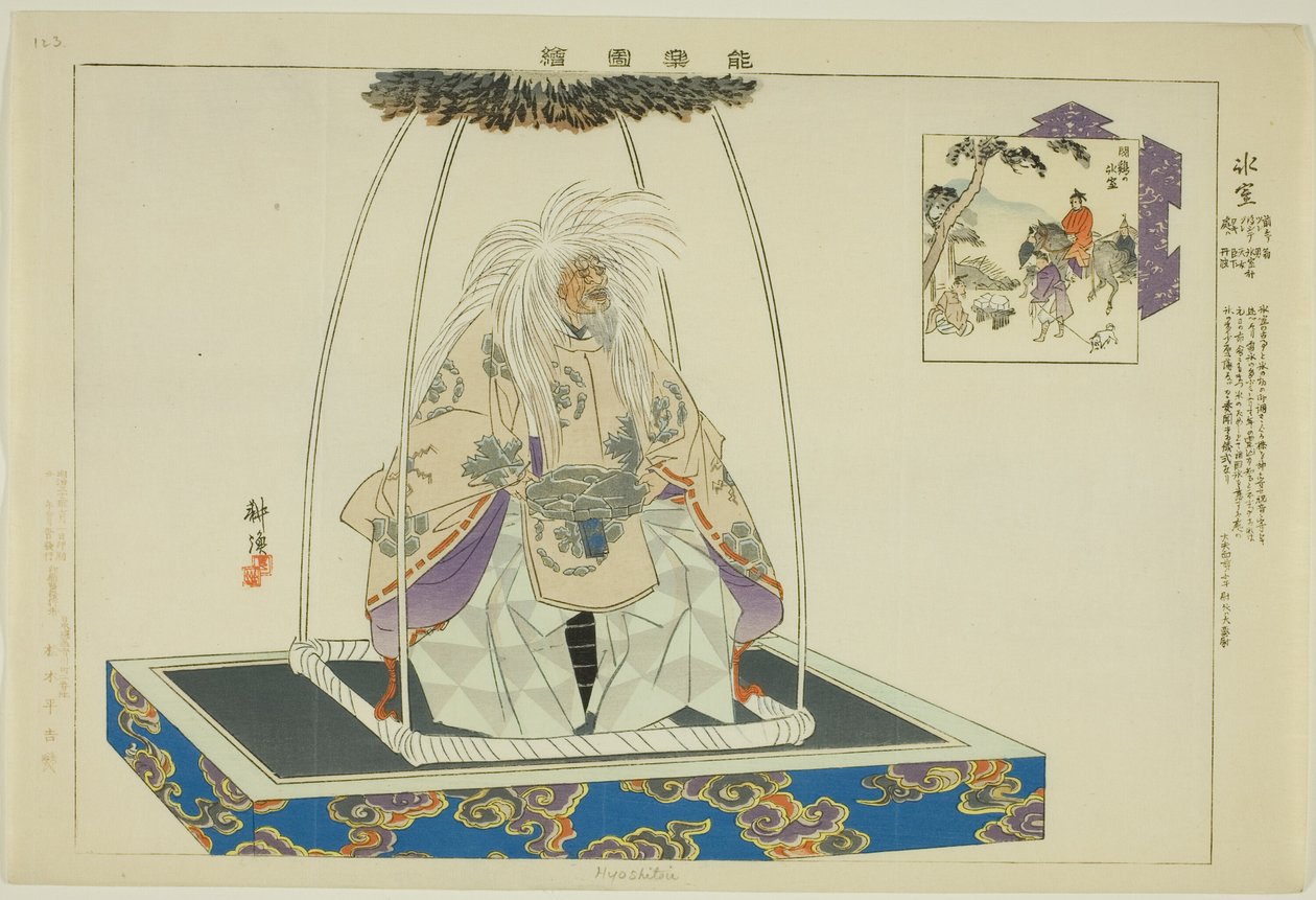 Hyoshitou, de la serie "Imágenes de actuaciones de No (Nogaku Zue)" de Tsukioka Kogyo
