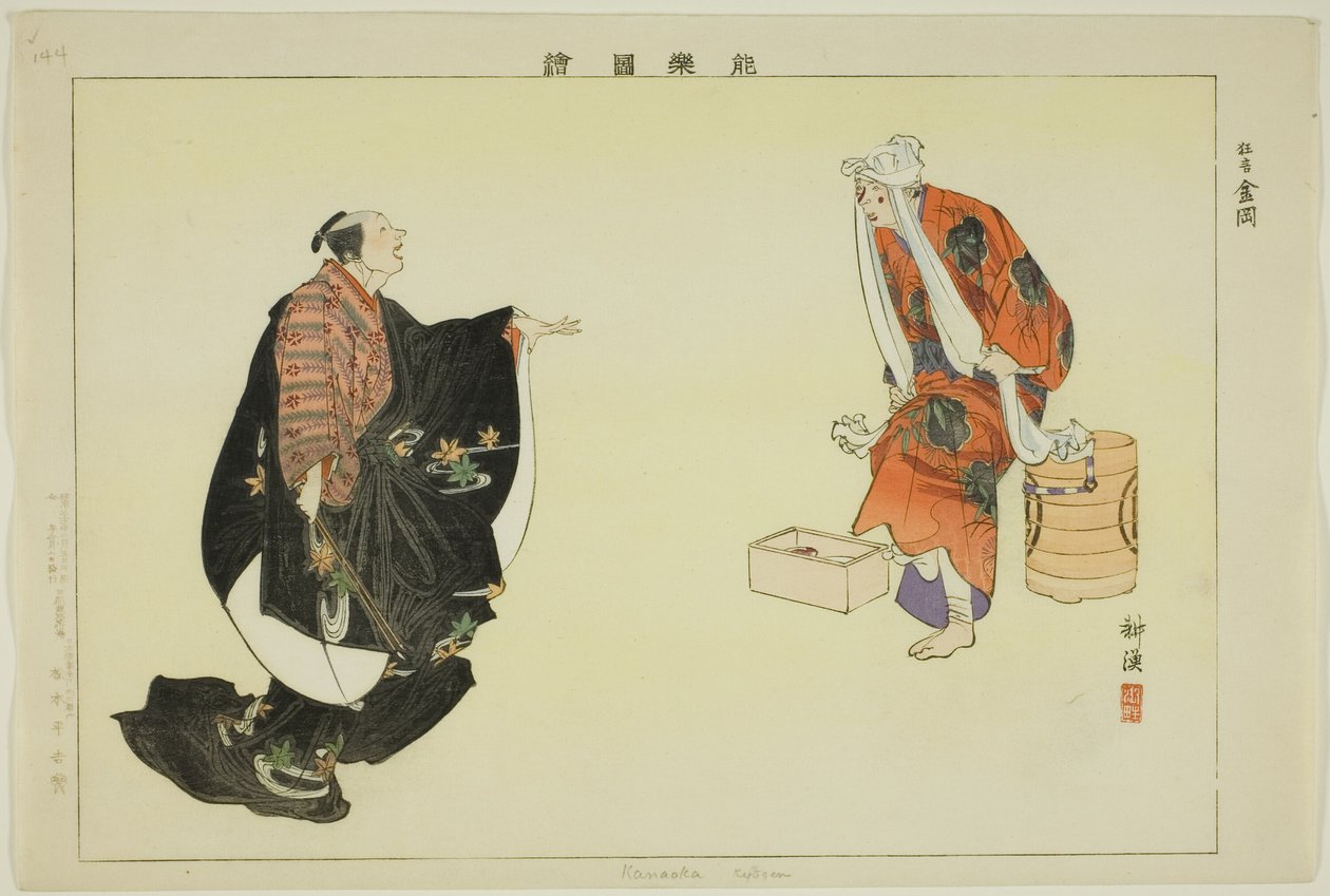 Kanaoka (Kyogen), de la serie "Imágenes de Actuaciones No (Nogaku Zue)" de Tsukioka Kogyo