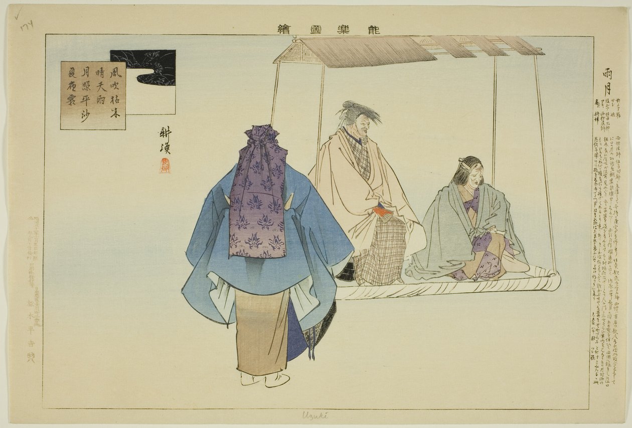 Uzuki, de la serie "Imágenes de actuaciones de No (Nogaku Zue)" de Tsukioka Kogyo