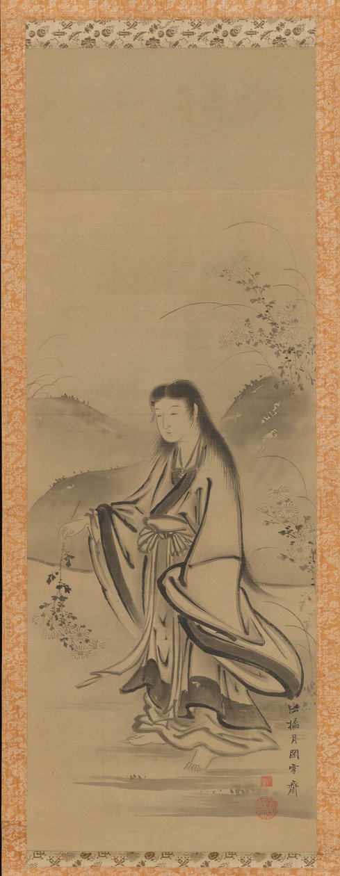Kiku Jido, el niño crisantemo, siglo XVIII de Tsukioka Sessai