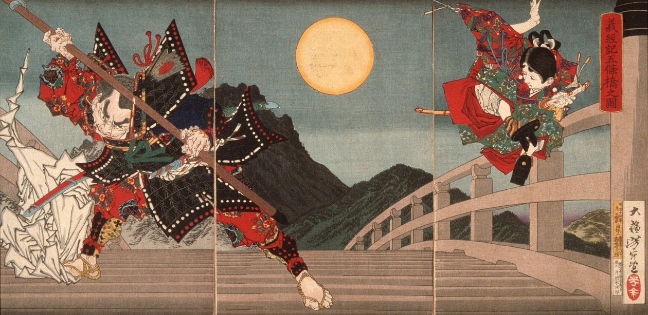 Puente Gojō, un episodio de la vida de Yoshitsune de Tsukioka Yoshitoshi