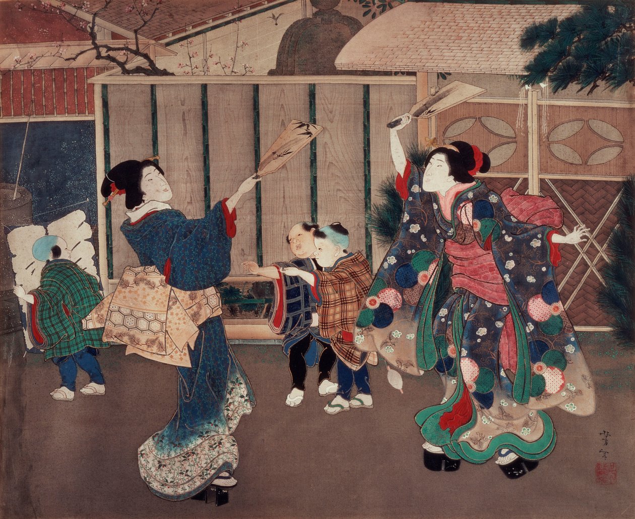 Enero: celebración del Año Nuevo de Tsukioka Yoshitoshi