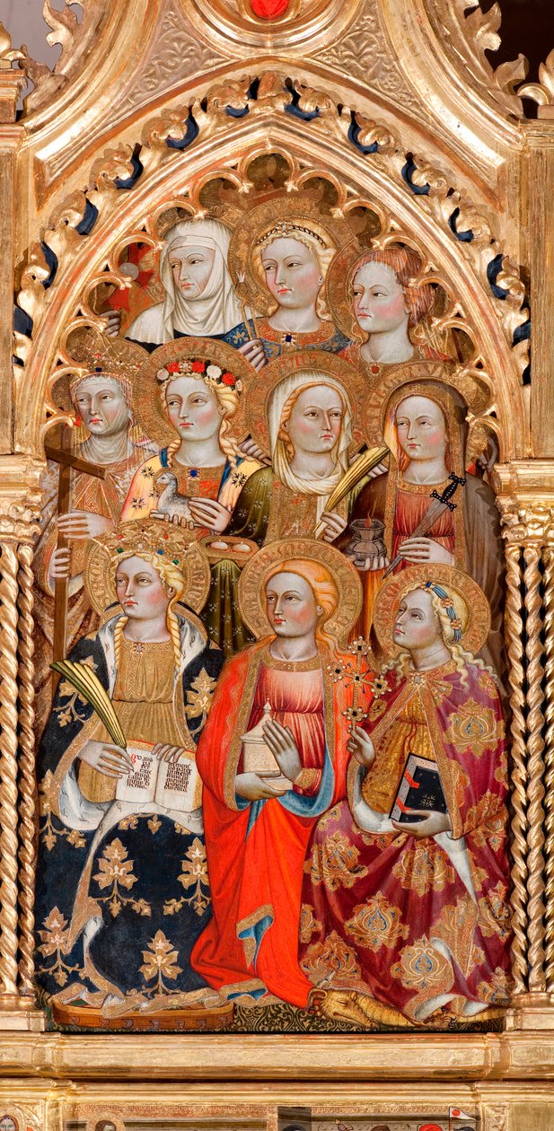 Santas mujeres, de Virgen y niño rodeados de ángeles y santos de Turino Vanni