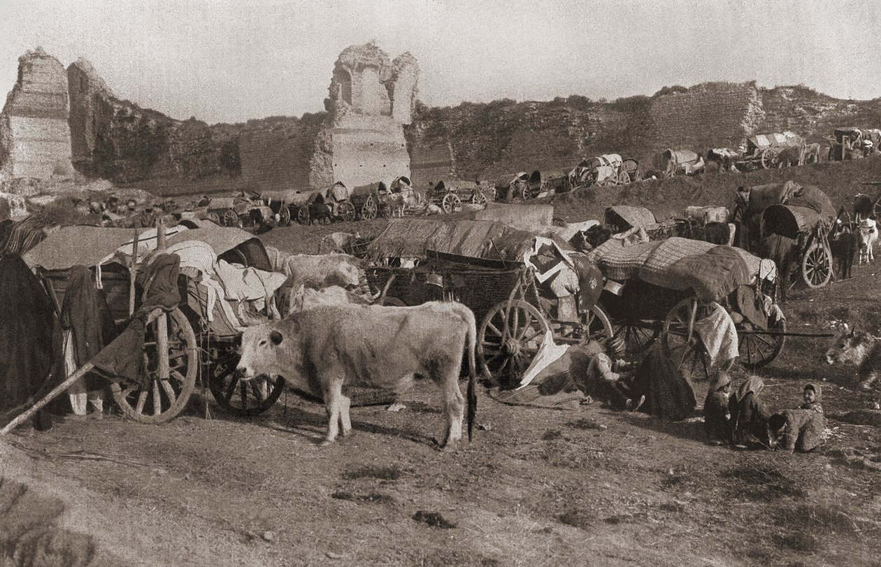 Campamento de refugiados turcos, 1912 de Turkish Photographer
