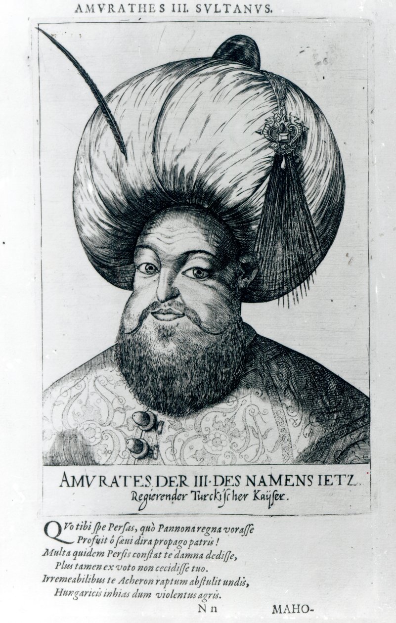 Retrato de Murad III de Turkish School