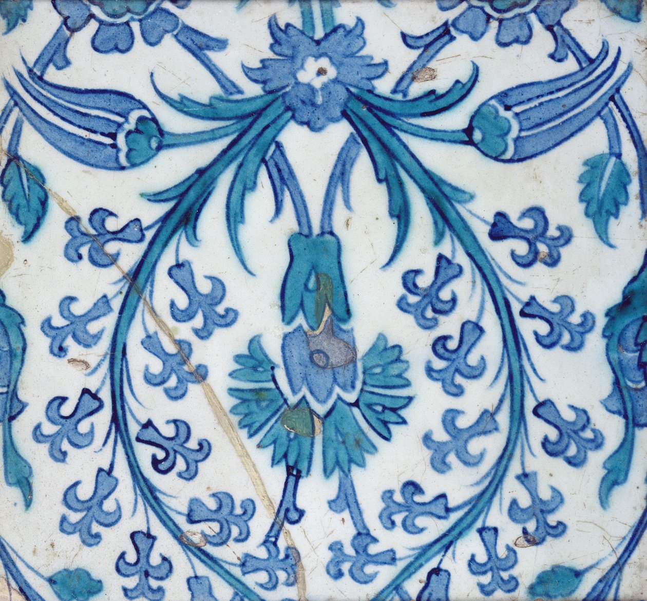 Azulejo de Isnik con diseño floral de Turkish School