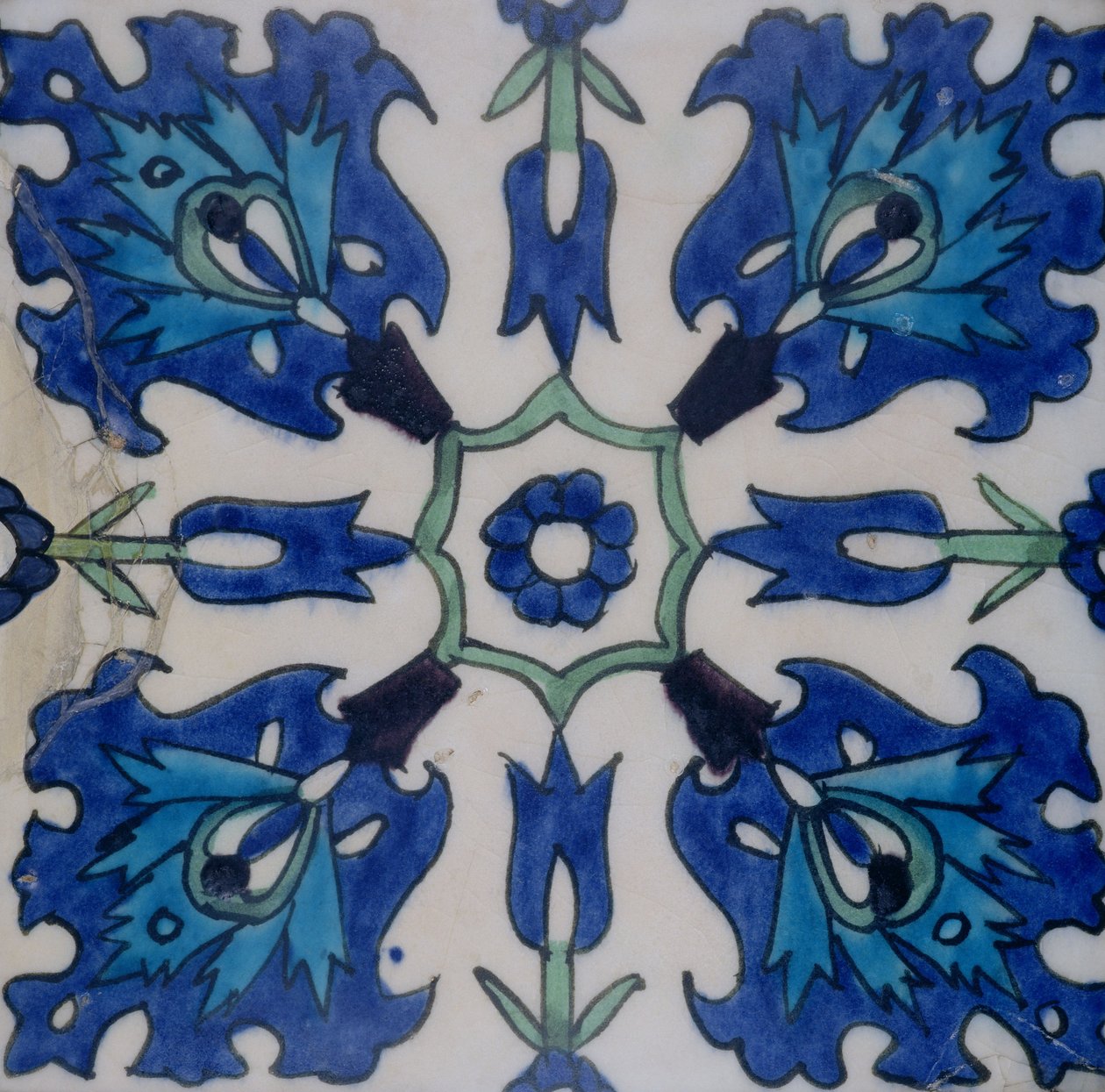 Azulejo de Isnik con diseño floral de Turkish School