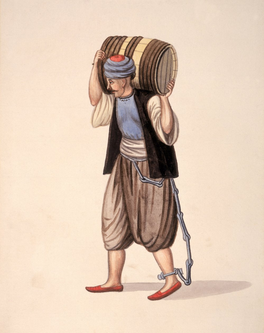 Prisionero Encadenado, período otomano, tercer cuarto del siglo XVIII de Turkish School