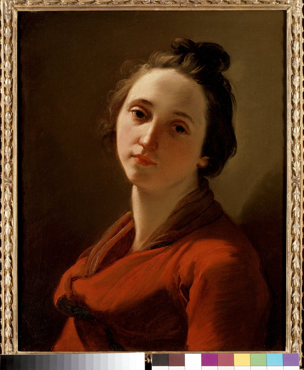 Retrato de una joven, se cree que es la esposa del artista, siglo XVIII de Ubaldo Gandolfi