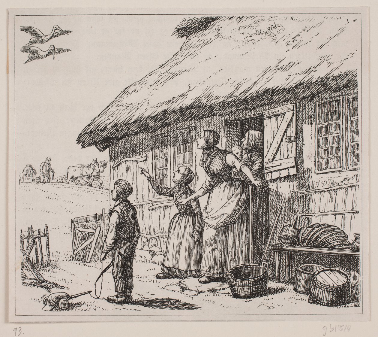 Ilustración para "Storken er kommen", poema de Gotfred Rode de Ubekendt