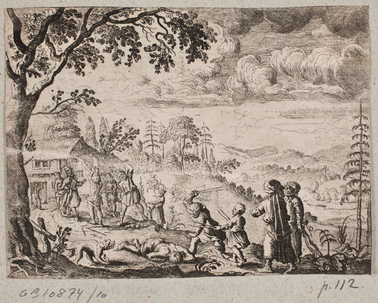 Paisaje con dos hombres que se levantan de Ubekendt