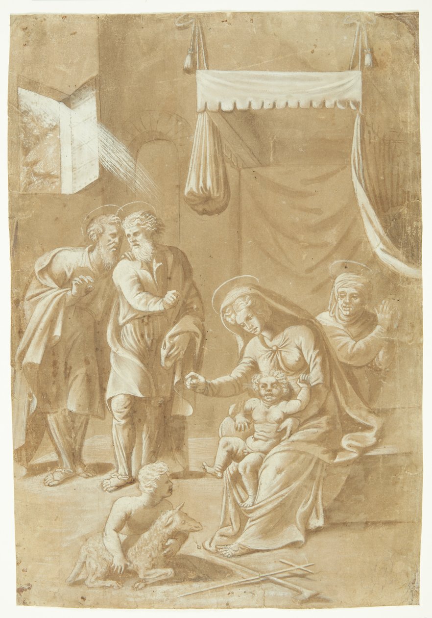 María con el niño Jesús, Juan Bautista, Isabel, José y Zacarías de Ubekendt