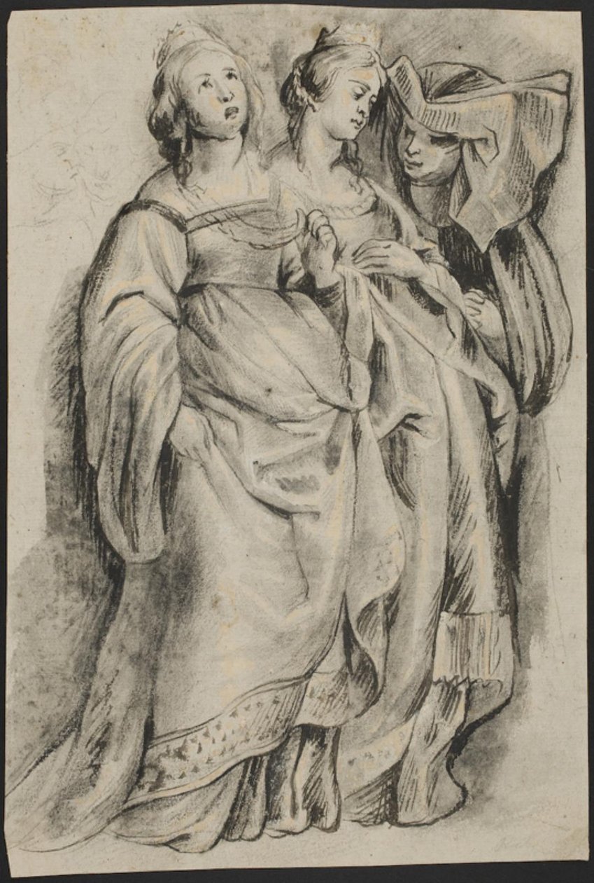 Tres figuras femeninas, de "La conversión de San Bavo" de Ubekendt