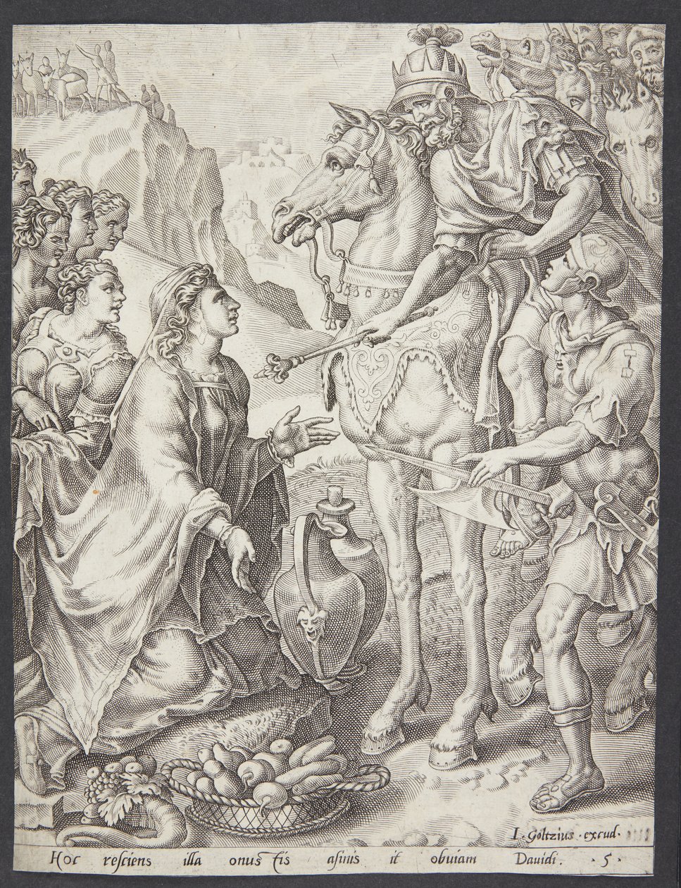 Abigail calmando a David de Ubekendt efter Maarten van Heemskerck