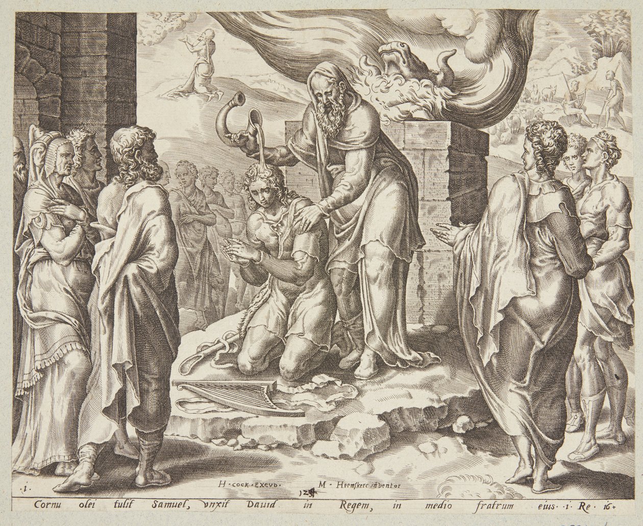 Samuel ungiendo a David de Ubekendt efter Maarten van Heemskerck