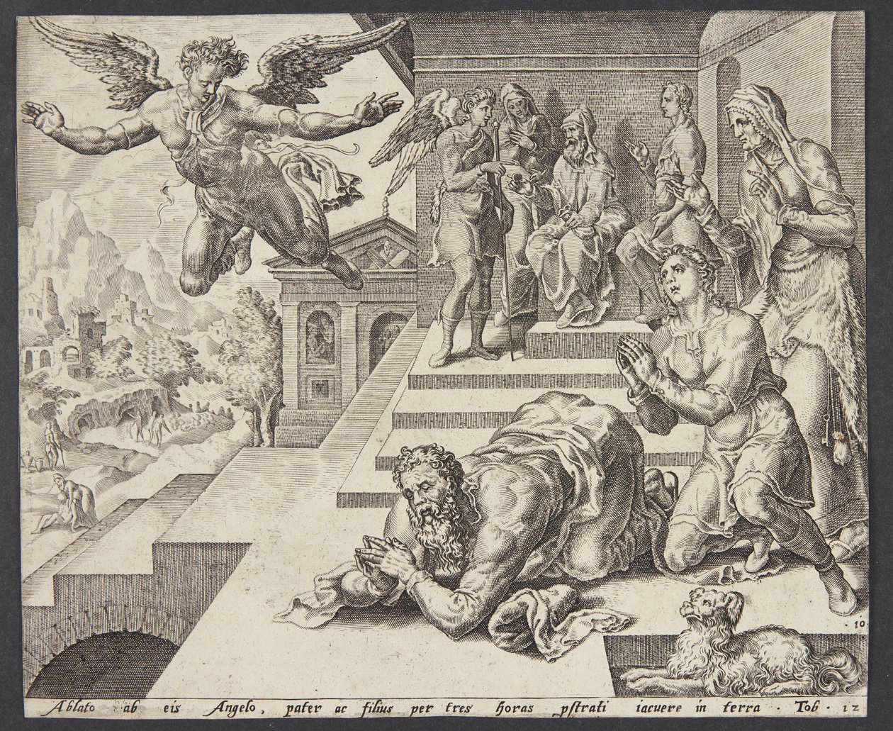 La partida del ángel de Ubekendt efter Maarten van Heemskerck