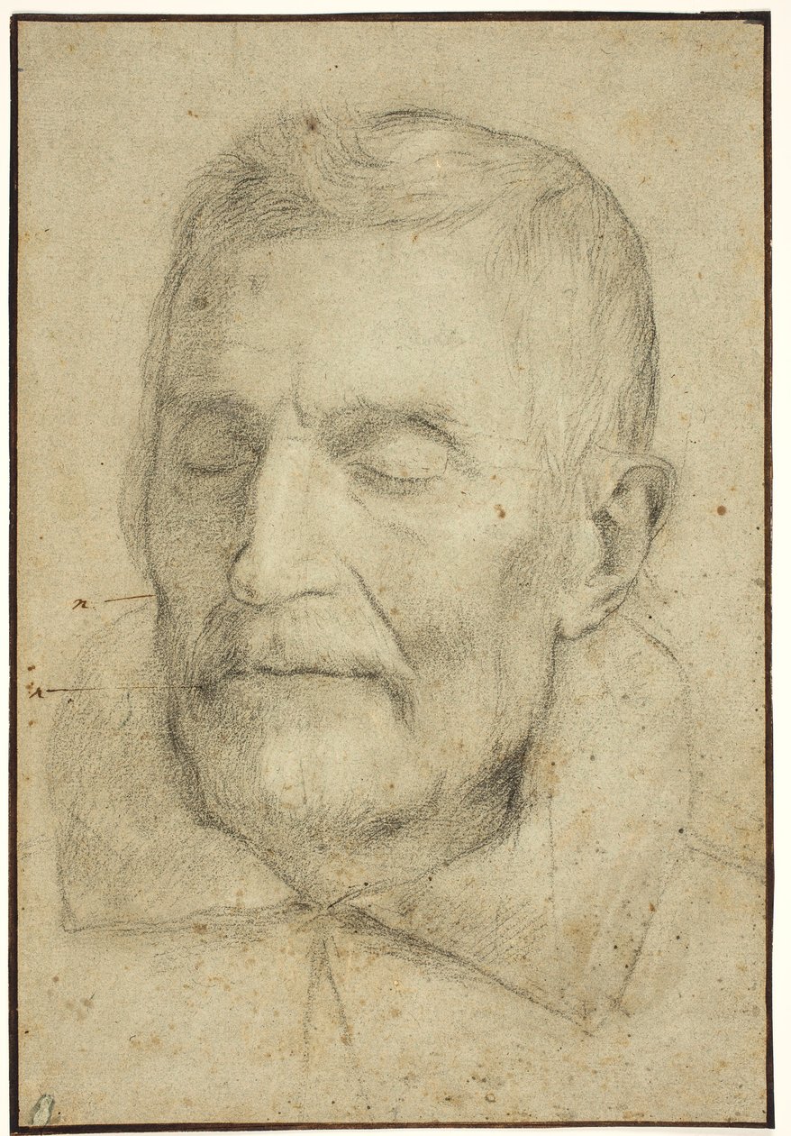 Retrato de un hombre con los ojos cerrados de Ubekendt italiensk