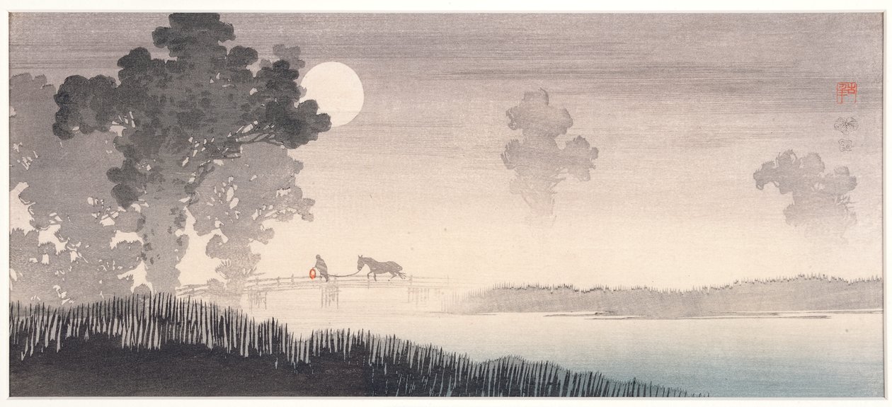Paisaje brumoso a la luz de la luna, 1895-1910 de Uehara Konen