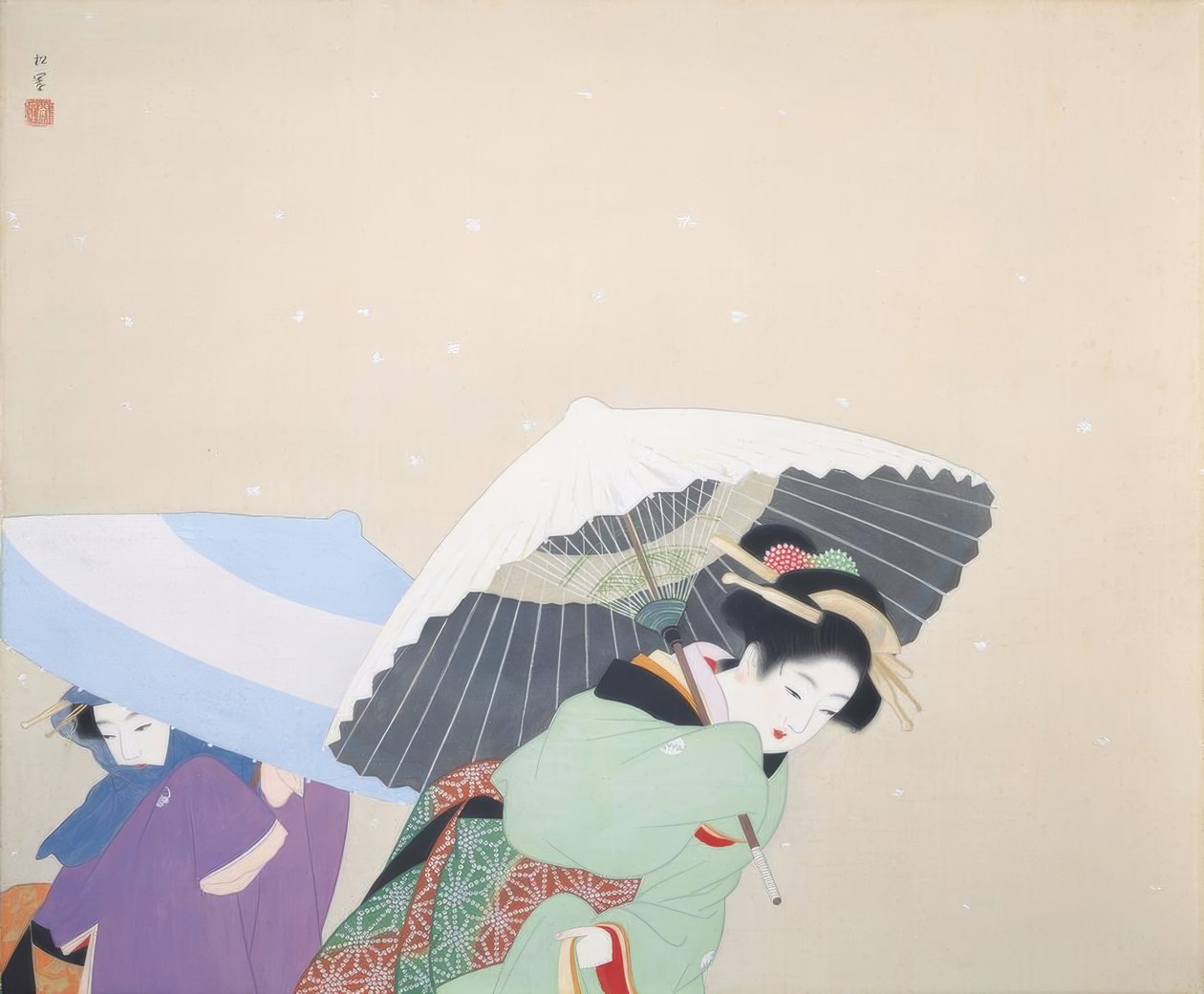 Grandes copos de nieve de Uemura Shoen