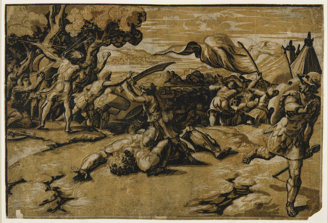 David Matando a Goliat, c. 1518 de Ugo da Carpi