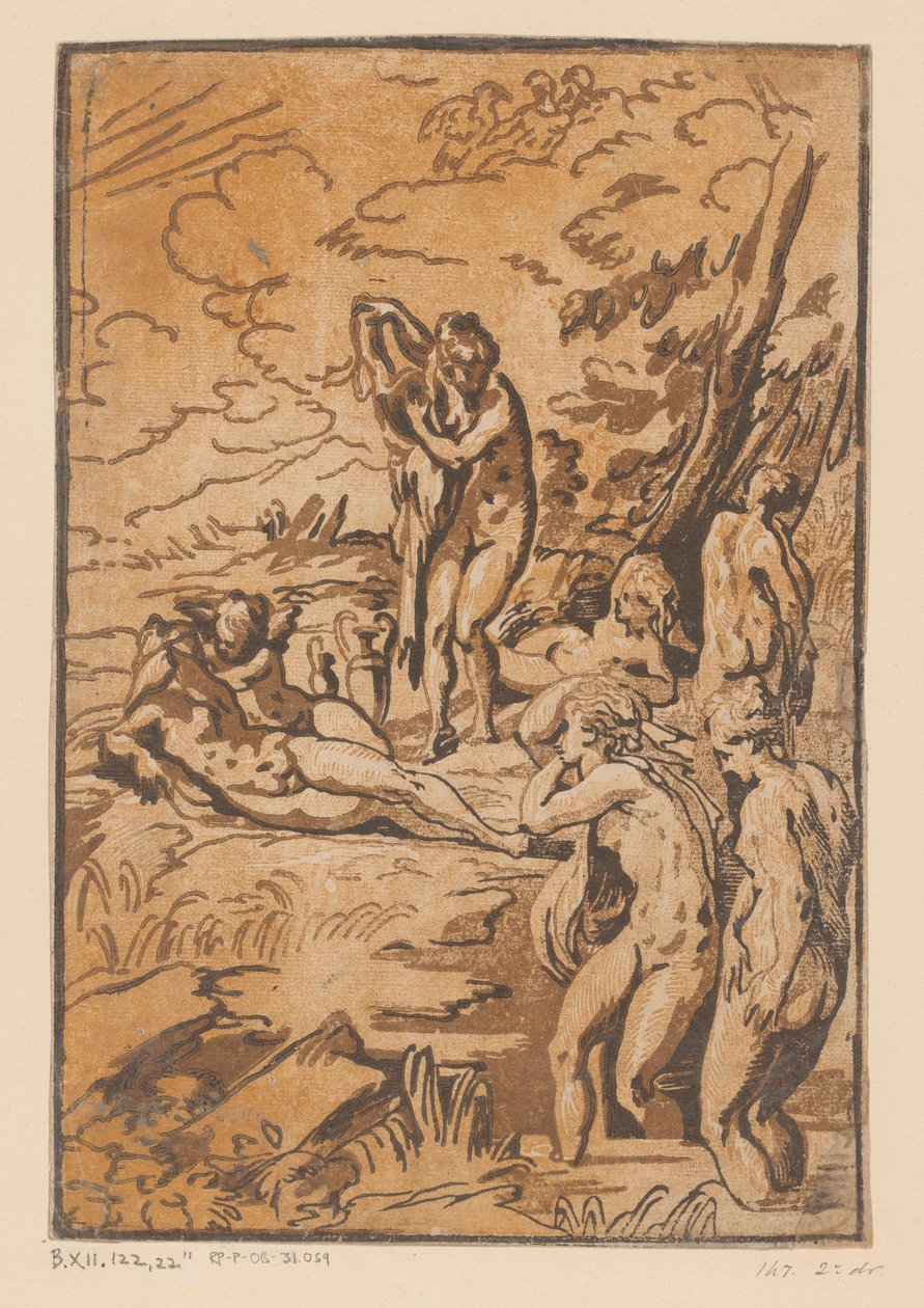 la ninfa bañista de Ugo da Carpi (possibly)