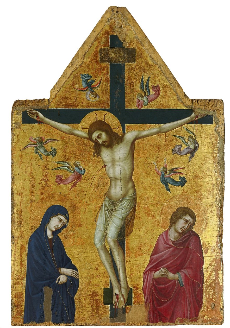 La Crucifixión con la Virgen, San Juan y los ángeles de Ugolino di Nerio