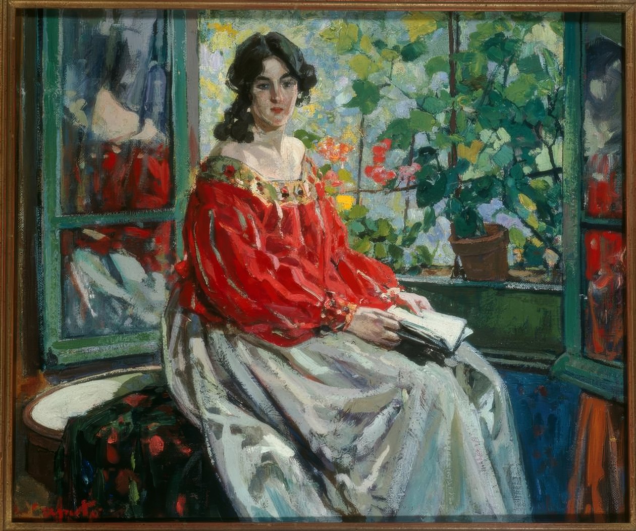 Dama con libro de Ulisse Caputo