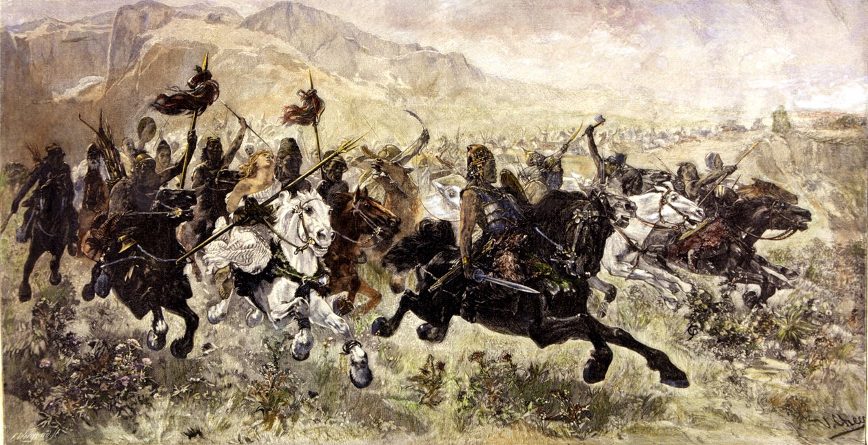 Hunos cargando contra el enemigo de Ulpiano (after) Checa y Sanz