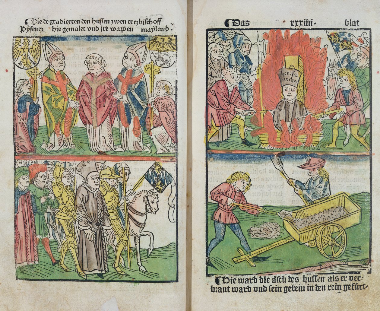Jan Hus quemado en la hoguera en el Concilio de Constanza, de 