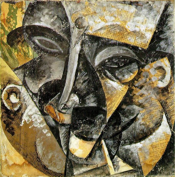 Dinamismo de una cabeza de hombre de Umberto Boccioni