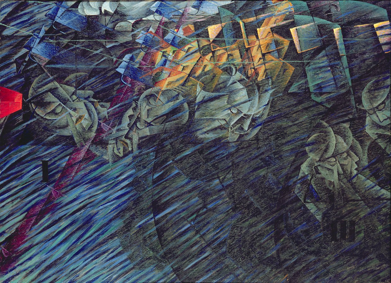 Estados de la Mente: Los que Se Van, 1911 de Umberto Boccioni